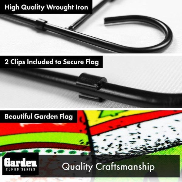 G128 Combo Pack: Garden Flag Stand Black 36x16 Inch & Garden Flag Merry Christmas Mittens 12x18 Inch - Image 3