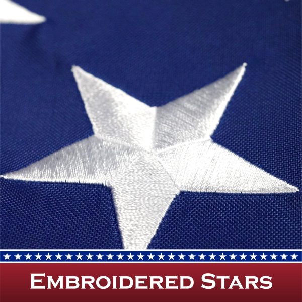 American Flag 210D Embroidered Polyester 2x3 Ft - with Pole Sleeve - Image 3