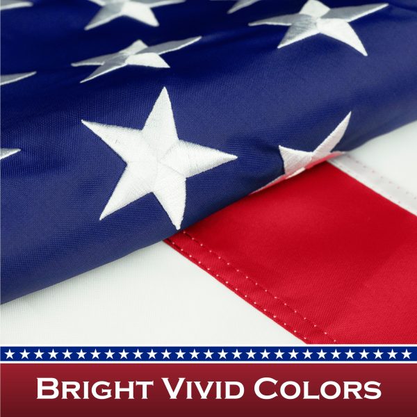 American Flag 210D Embroidered Polyester 2x3 Ft - with Pole Sleeve - Image 4