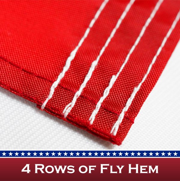 American Flag 210D Embroidered Polyester 2x3 Ft - with Pole Sleeve - Image 5
