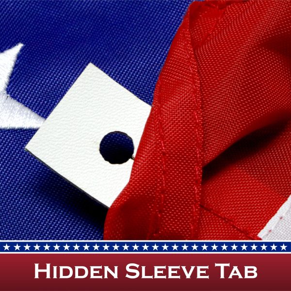 American Flag 210D Embroidered Polyester 2x3 Ft - with Pole Sleeve - Image 6
