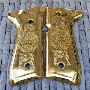 Custom Grips for Beretta 92 Series Also Will fit Beretta 92F 92FS M9 96 Grips Gold Plated Grip Screws Included