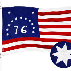 G128 Bennington 76 Flag | 2.5x4 Ft | ToughWeave Series Embroidered 300D Polyester | Historical Flag, Embroidered Design, Indoor/Outdoor, Brass Grommets