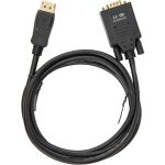 Rocstor Premium 6 ft DisplayPort to VGA Cable M/M- DisplayPort to VGA Supporting 1920x1200 1080p at 60Hz - DP/VGA cable for Notebook, Computers, Projector, TV, Video Device - 6 ft (1.83m) - 1 Retial Pack - Gold Platted - 1 x DisplayPort Male Digital Audio/Video - 1 x HD-15 Male VGA - Black DP TO VGA BLK