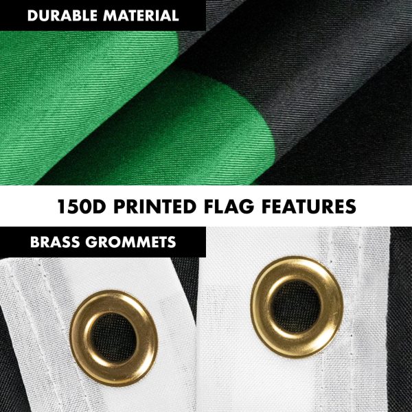 G128 Combo Pack: Flag Pole 6 FT White Tangle Free & Thin Blue Green Red Line Flag 3x5 FT Brass Grommets Printed Polyester (Flag Included) Aluminum Flag Pole - Image 4