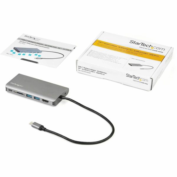 StarTech.com USB C Multiport Adapter - USB-C Mini Travel Dock w/ 4K HDMI or 1080p VGA - 100W PD Pass-Through, 3x USB, SD, GbE, Audio - Image 10