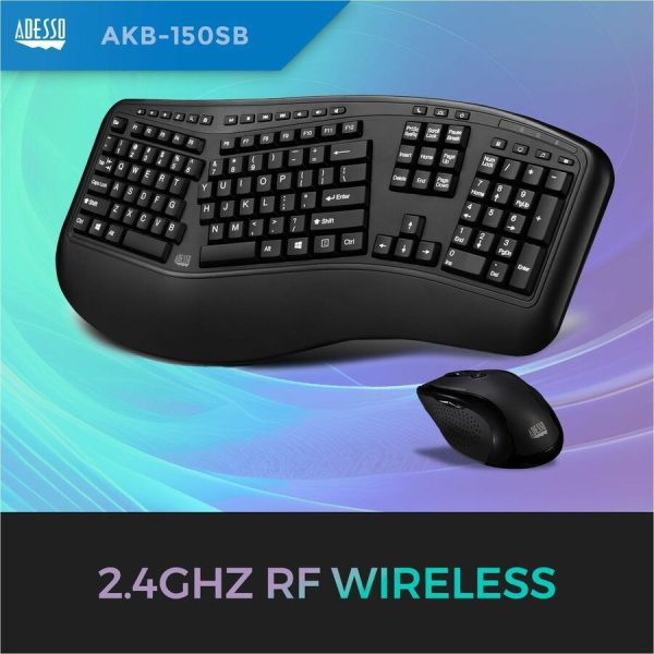 Adesso Desktop Ergonomic Smart Card Reader Keyboard (TAA Compliant) - Image 3