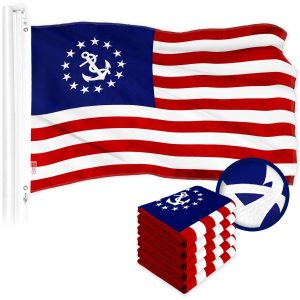 G128 5 Pack: American USA Yacht Ensign Flag | 2x3 Ft | ToughWeave Series Embroidered 300D Polyester | Nautical Flag, Embroidered Stars, Sewn Stripes, Indoor/Outdoor, Brass Grommets