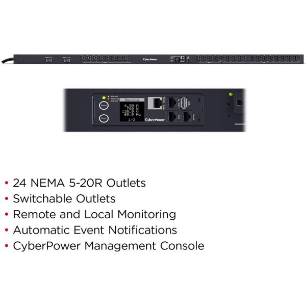 CyberPower PDU41102 Single Phase 100 - 120 VAC 30A Switched PDU - Image 4