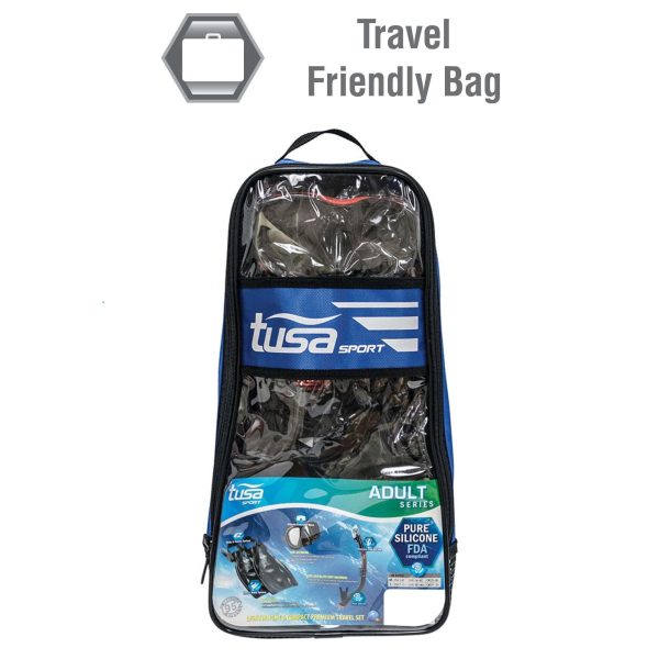 Sport Adult Powerview Mask Dry Snorkel and Fins Travel Set - Image 2