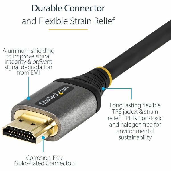 StarTech.com 12ft (4m) HDMI 2.1 Cable, Certified Ultra High Speed HDMI Cable 48Gbps, 8K 60Hz HDR10+, 8K HDMI Cord, TV/Monitor/Display - Image 3