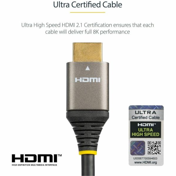 StarTech.com 12ft (4m) HDMI 2.1 Cable, Certified Ultra High Speed HDMI Cable 48Gbps, 8K 60Hz HDR10+, 8K HDMI Cord, TV/Monitor/Display - Image 5