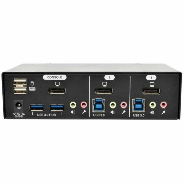 Eaton Tripp Lite Series 2-Port DisplayPort KVM Switch with Audio, Cables and USB 3.0 SuperSpeed Hub - Image 4