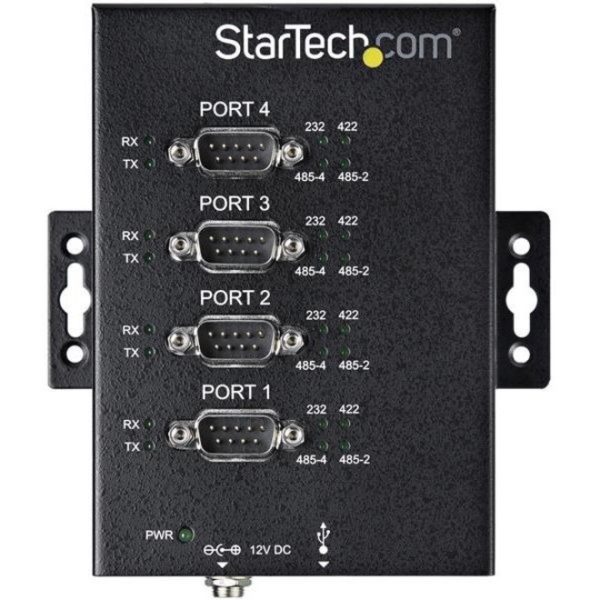 StarTech.com USB to RS232/RS485/RS422 4 Port Serial Hub Adapter - Industrial Metal USB 2.0 to DB9 Serial Converter - Din Rail Mountable - Image 6