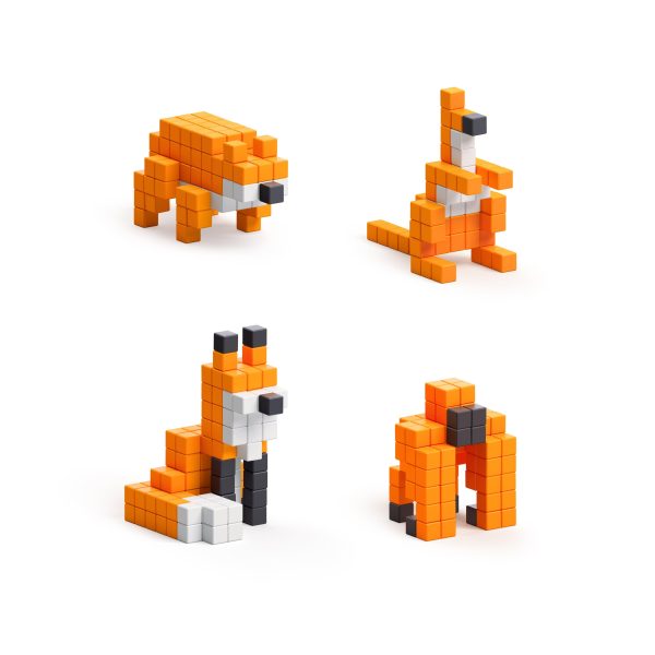 PIXIO Orange Animals - 162 Magnetic Blocks in 3 Colors - Image 2