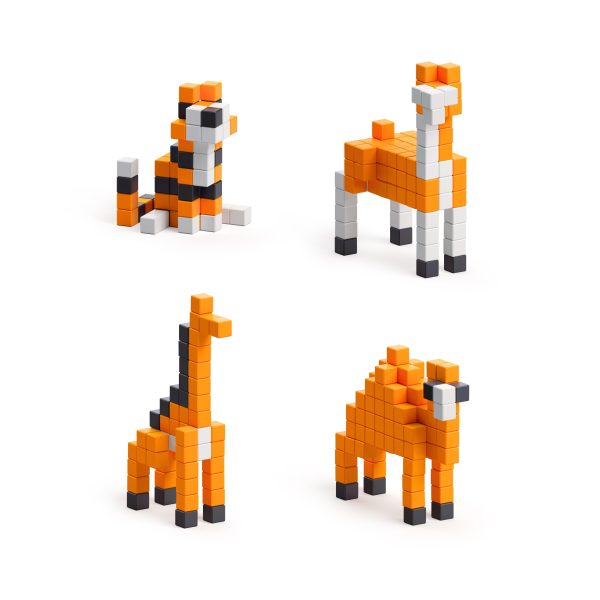 PIXIO Orange Animals - 162 Magnetic Blocks in 3 Colors - Image 3