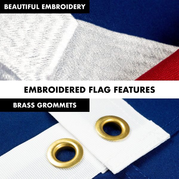 G128 - 6 Feet Tangle Free Spinning Flagpole (Black) Texas Flag Brass Grommets Spun Polyester 3x5 ft (Flag Included) Aluminum Flag Pole - Image 4