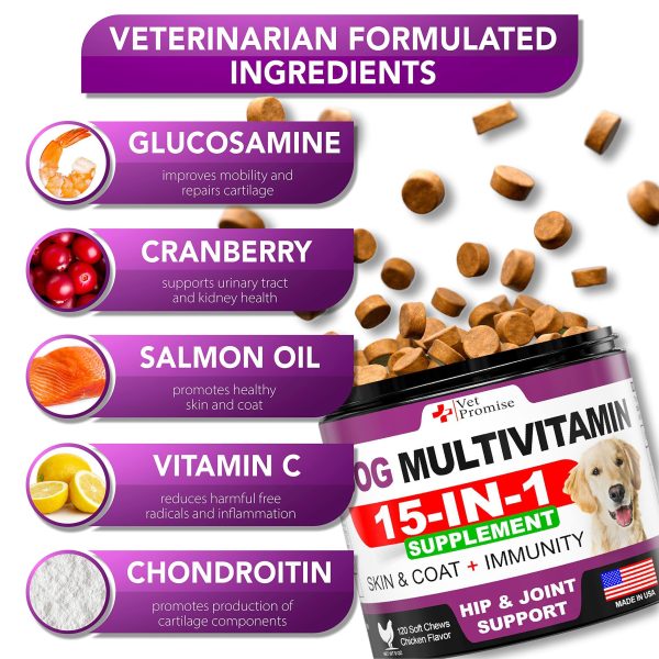 Dog Multivitamin Chewable with Glucosamine   Dog Vitamins and Supplements   Senior & Puppy Multivitamin for Dogs   Pet Joint Support Health   Immunity   Mobility   Energy   Gut   Skin   120 Chews - Image 3