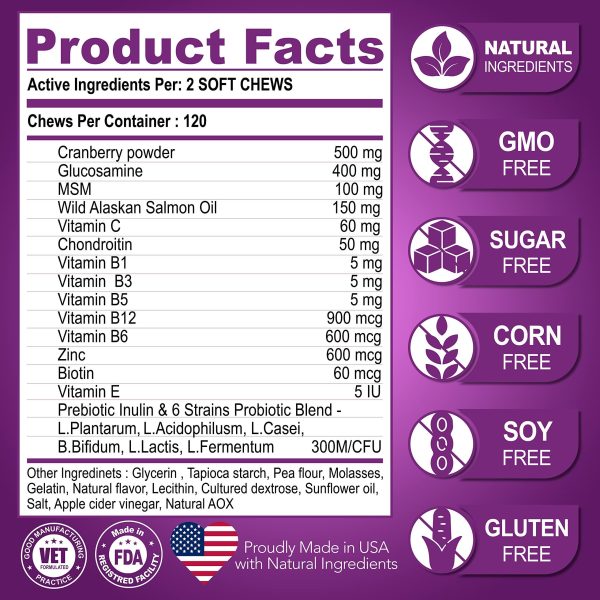 Dog Multivitamin Chewable with Glucosamine   Dog Vitamins and Supplements   Senior & Puppy Multivitamin for Dogs   Pet Joint Support Health   Immunity   Mobility   Energy   Gut   Skin   120 Chews - Image 6