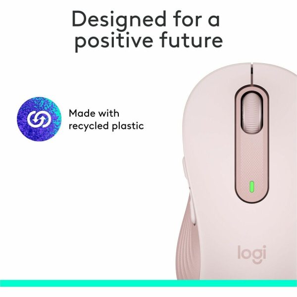 Logitech Signature M650 Wireless Mouse - For Small to Medium Sized Hands, 2-Year Battery, Silent Clicks, Rose - Image 2
