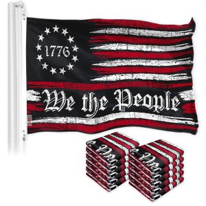 G128 10 Pack: We the People American Flag | 3x5 Ft | LiteWeave Pro Series Printed 150D Poly | Historical Flag, Indoor/Outdoor, Vibrant Colors, Brass Grommets, Thicker and More Durable Than 100D 75D