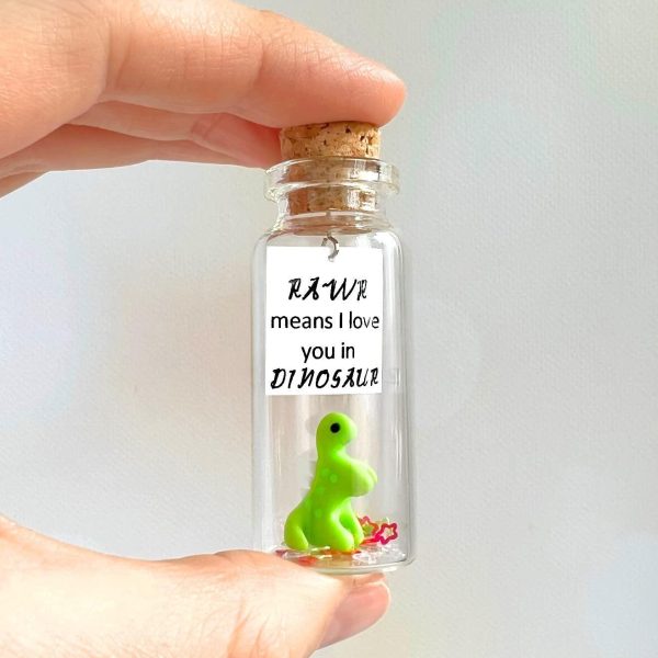 Cute and Kawaii Valentine's Day and Anniversary Presents   Personalized Love Gifts for Boyfriend Girlfriend (Green Dino   Rawr Means I Love You in Dinosaur in Teal Gift Box) - Image 2