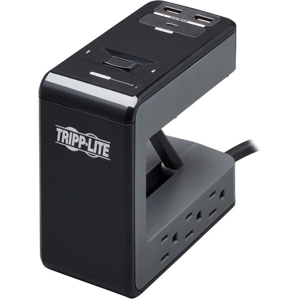 Eaton Tripp Lite Series Safe-IT 6-Outlet Clamp Surge Protector, 5-15R Outlets, 3 USB Charging Ports, 8 ft. (2.4 m) Cord, Antimicrobial Protection - Image 2