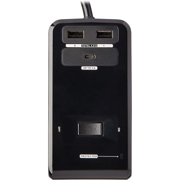 Eaton Tripp Lite Series Safe-IT 6-Outlet Clamp Surge Protector, 5-15R Outlets, 3 USB Charging Ports, 8 ft. (2.4 m) Cord, Antimicrobial Protection - Image 5