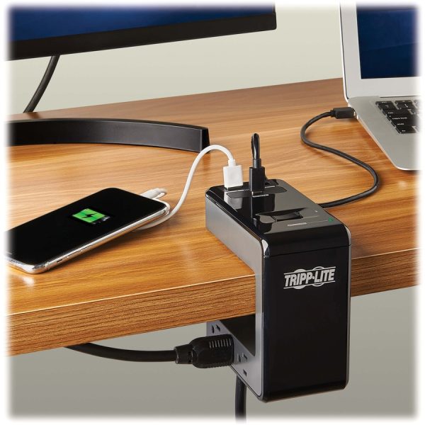 Eaton Tripp Lite Series Safe-IT 6-Outlet Clamp Surge Protector, 5-15R Outlets, 3 USB Charging Ports, 8 ft. (2.4 m) Cord, Antimicrobial Protection - Image 10