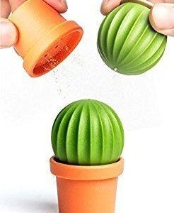 Novelty Salt and Pepper Shakers Cactus by Qualy Design Studio. Salt and Pepper Shaker in One. Great Decorative and Practical Accessory for Kitchen Dining Room. Cool to Salt Tequila:)