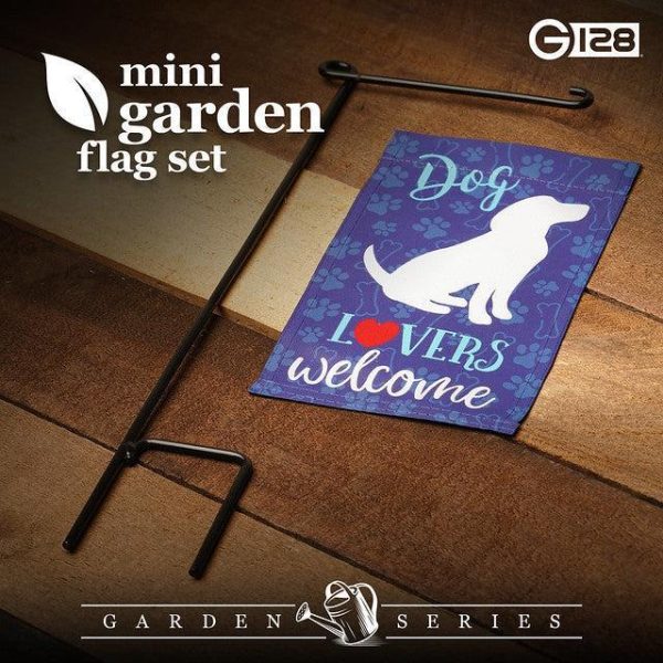 G128 Garden Flag & Stand Dog Lovers Welcome | 4x8 Inch | Printed Blockout Polyester - Image 2