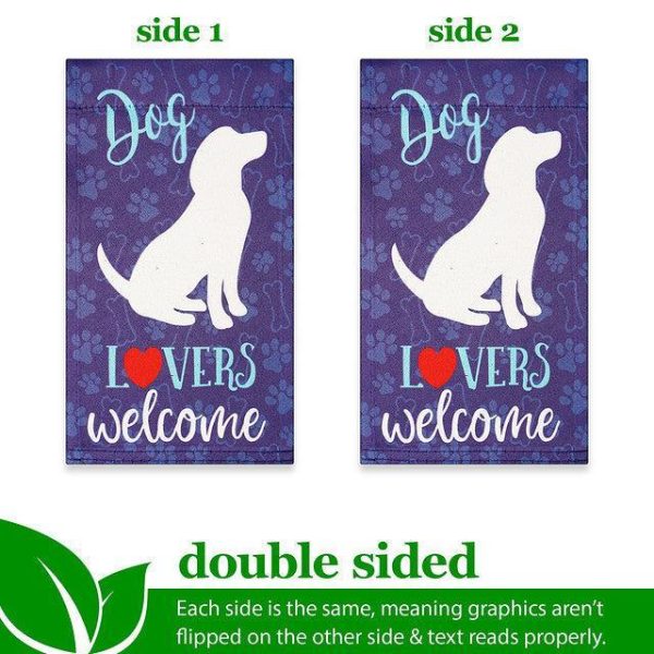 G128 Garden Flag & Stand Dog Lovers Welcome | 4x8 Inch | Printed Blockout Polyester - Image 3