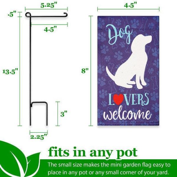 G128 Garden Flag & Stand Dog Lovers Welcome | 4x8 Inch | Printed Blockout Polyester - Image 4