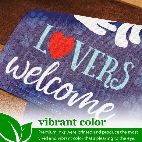 G128 Garden Flag & Stand Dog Lovers Welcome | 4x8 Inch | Printed Blockout Polyester - Image 6
