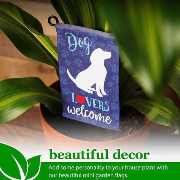 G128 Garden Flag & Stand Dog Lovers Welcome | 4x8 Inch | Printed Blockout Polyester - Image 8