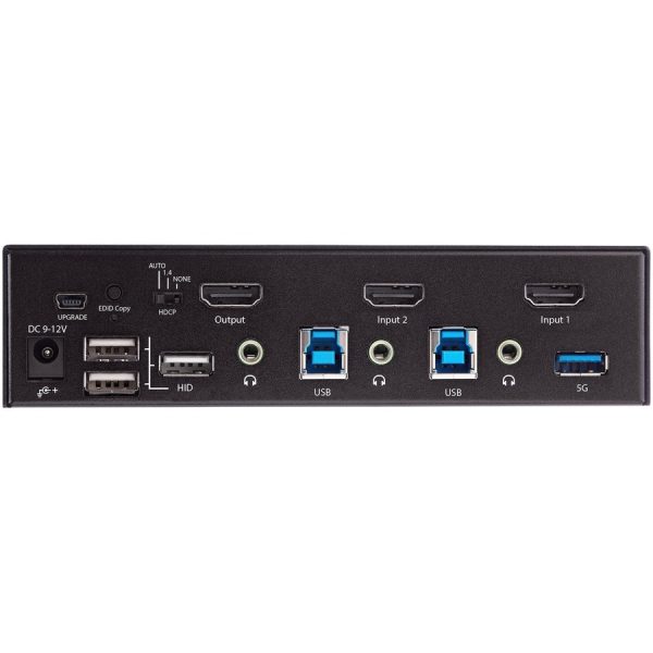 StarTech.com 2 Port HDMI KVM Switch 4K 60Hz UHD HDR, HDMI 2.0 Single Monitor, 2 Port USB 3.0 Hub, 4x USB HID, Audio, Hotkey Switching, TAA - Image 5