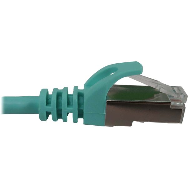 Eaton Tripp Lite Series Cat6a 10G Snagless Shielded Slim STP Ethernet Cable (RJ45 M/M), PoE, Aqua, 10 ft. (3.1 m) - Image 4