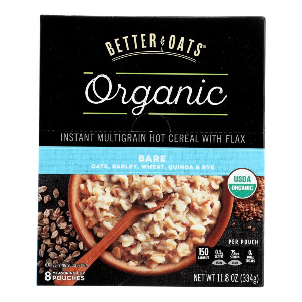 Better Oats Organic Instant Multigrain Hot Cereal - Bare - Case of 6 - 11.8 oz. - Image 3