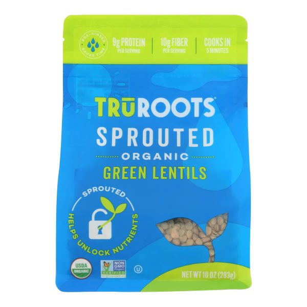 Truroots Organic Green Lentils - Sprouted - Case of 6 - 10 oz. - Image 2