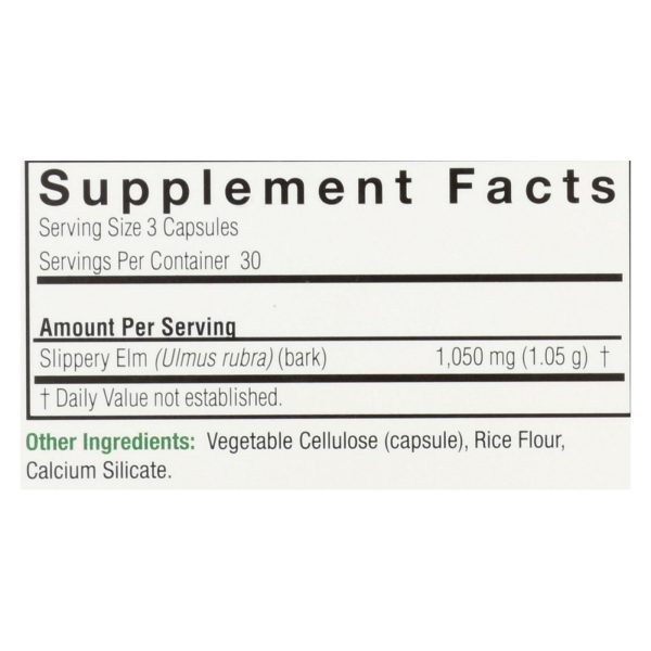 Nature's Answer - Slippery Elm Bark - 90 Vegetarian Capsules - Image 2