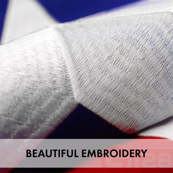 G128 - Texas State Flag 2x3ft Embroidered Stars Sewn Stripes Heavy Duty 220GSM Tough Spun Polyester Quality with Brass Grommets - Image 4