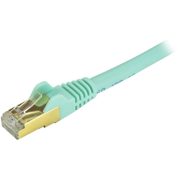 StarTech.com 25ft CAT6a Ethernet Cable - 10 Gigabit Category 6a Shielded Snagless 100W PoE Patch Cord - 10GbE Aqua UL Certified Wiring/TIA - Image 2