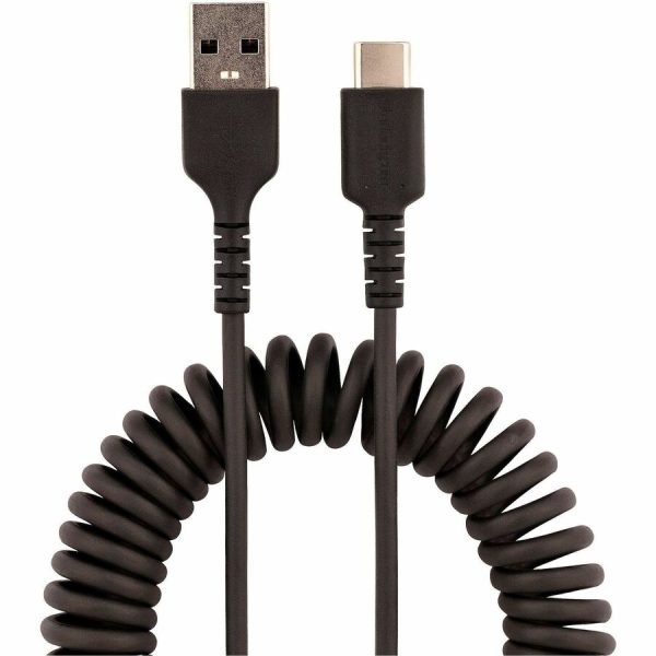 StarTech.com 20in (50cm) USB A to C Charging Cable, Coiled Heavy Duty USB 2.0 A to Type-C, Durable Fast Charge & Sync USB-C Cable, Black - Image 4