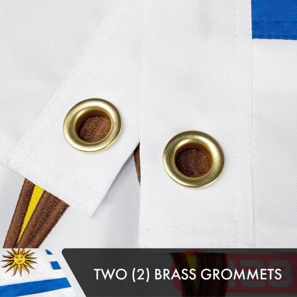 Uruguay Uruguayan Flag 3x5 Ft 3-Pack Double-sided Embroidered Polyester By G128 - Image 3