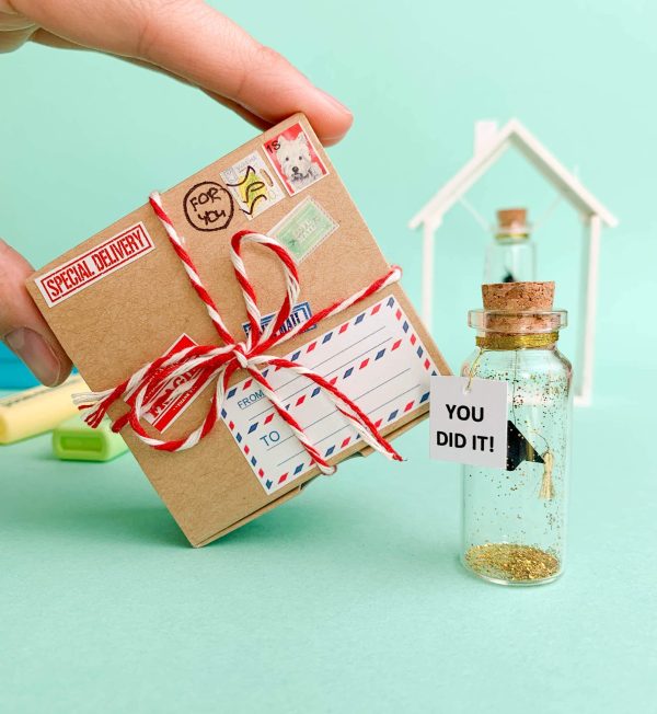 Tiny Magical Message in a Bottle Gift Idea   Classy Inspirational Gifts for Him and Her   Unique Presents for Women and Men (Black Graduate Cap   You Did It in Craft Gift Box) - Image 7