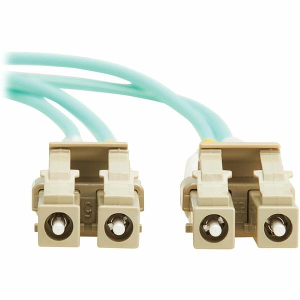 Eaton Tripp Lite Series 10Gb/40Gb/100Gb Duplex Multimode 50/125 OM4 LSZH Fiber Patch Cable (LC/LC), Aqua, 10M (32.8 ft.), TAA - Image 2
