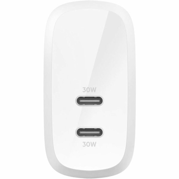 Belkin Dual USB-C Wall Charger w/PPS 60W for Apple iPhone, Galaxy, Google - Compatible w/USB-C to Lightning & USB-C - Image 2