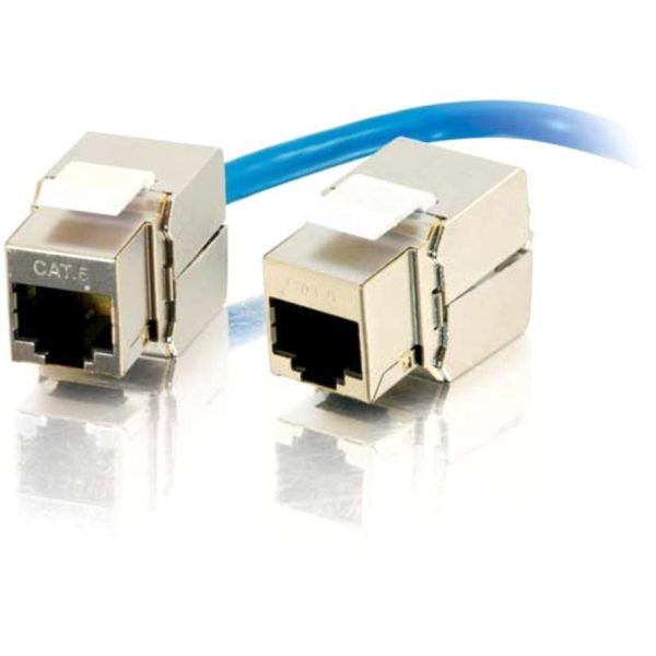 C2G 180 Degree Cat6 RJ45 UTP Shielded Keystone Jack - Silver - Image 2