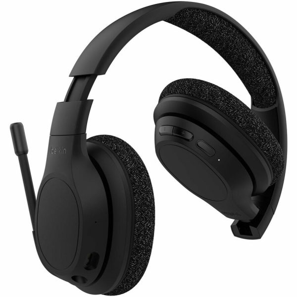 Belkin SoundForm Adapt Wireless Over-Ear Headset, Headphones for Work, Play, Gaming, & Travel with Built-in Boom Microphone - Compatible with iPhone, iPad, Galaxy, and More - Black - Image 2