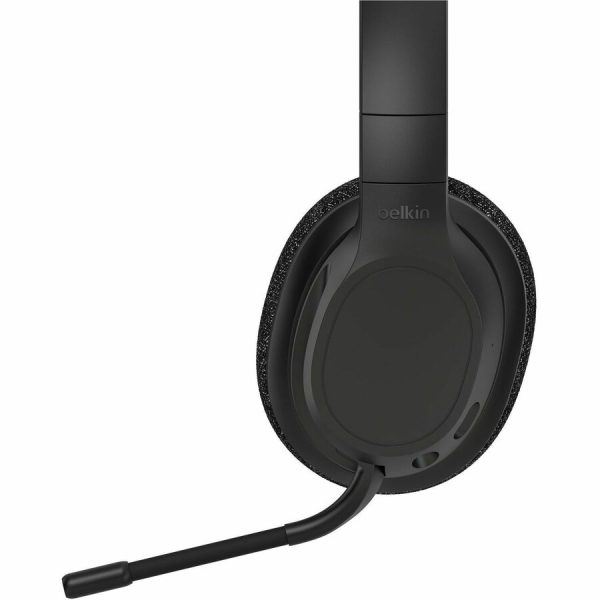 Belkin SoundForm Adapt Wireless Over-Ear Headset, Headphones for Work, Play, Gaming, & Travel with Built-in Boom Microphone - Compatible with iPhone, iPad, Galaxy, and More - Black - Image 7